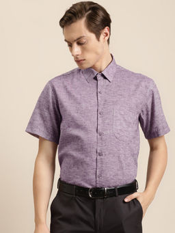 SOJANYA - Cotton Blend Purple Classic Casual Shirt