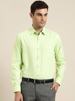 SOJANYA - Cotton Lime Green Casual Classic Shirt