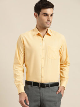 SOJANYA - Cotton Yellow Casual Classic Shirt