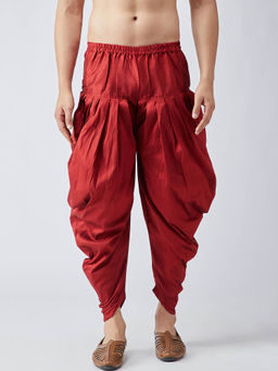 SOJANYA - Men Silk Blend Maroon Harem Pant
