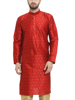 SOJANYA - Silk Blend Maroon Printed Only Long Kurta