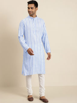 SOJANYA - Cotton Sky Blue Only Kurta