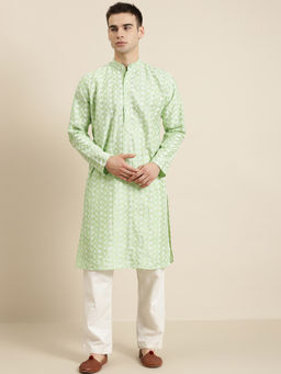 SOJANYA - Silk Blend Sea Green Embroidered Only Kurta