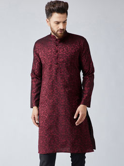 SOJANYA - Silk Blend Maroon Only Long Kurta