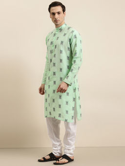 SOJANYA - Cotton Green & Black Kurta