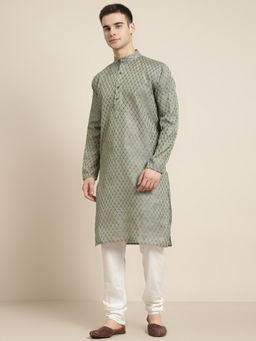 SOJANYA - Jacquard Silk Dark green Self design Only Kurta