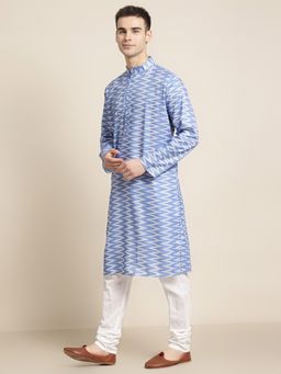 SOJANYA - Cotton Blue Printed Only Kurta