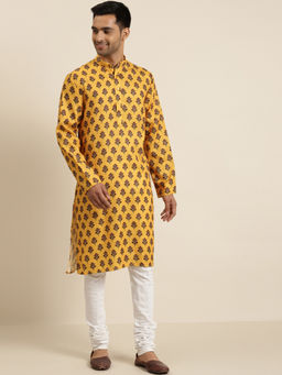 SOJANYA - Cotton Mustard Printed Only Kurta