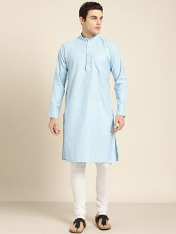 SOJANYA - Cotton Blue Solid Only Kurta