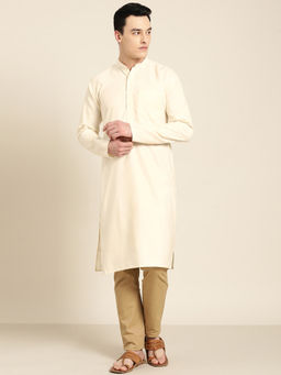 SOJANYA - Cotton Cream Solid Only Kurta
