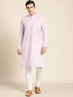 SOJANYA - Cotton Purple & White Striped Only Kurta
