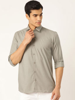 SOJANYA - Cotton Pista Green Casual Shirt
