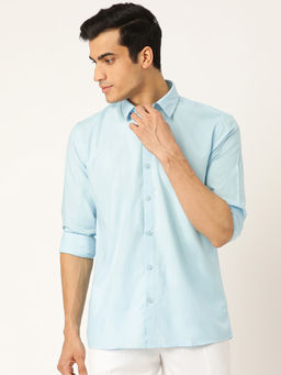 SOJANYA - Cotton Sky Blue Casual Shirt
