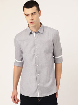 SOJANYA - Cotton Linen Light Grey Casual Shirt