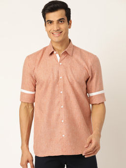 SOJANYA - Cotton Linen Rust Casual Shirt