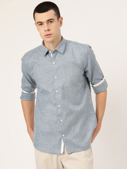 SOJANYA - Cotton Linen Teal Green Casual Shirt