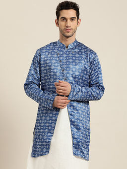SOJANYA - Silk Blend Blue Only Sherwani Jacket