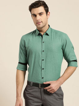 SOJANYA - Cotton Blend Green Formal Shirt