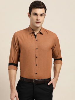 SOJANYA - Cotton Blend Rust Formal Shirt