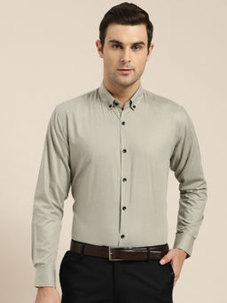 SOJANYA - Cotton Pista Green Formal Shirt