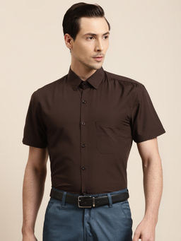 SOJANYA - Cotton Brown Classic Formal Shirt
