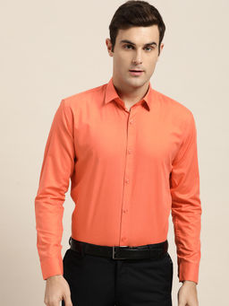 SOJANYA - Cotton Orange Classic Formal Shirt