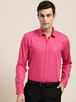 SOJANYA - Cotton Dark Pink Classic Formal Shirt