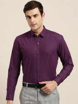 SOJANYA - Cotton Dark Purple Classic Formal Shirt
