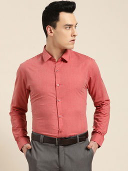 SOJANYA - Cotton Coral Red Classic Formal Shirt
