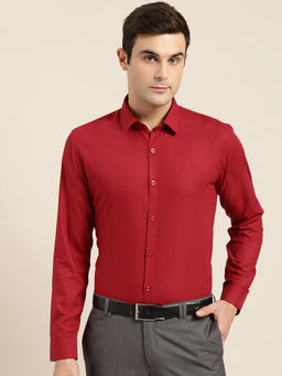SOJANYA - Cotton Red Classic Formal Shirt