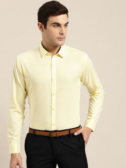 SOJANYA - Cotton Lemon Yellow Classic Formal Shirt