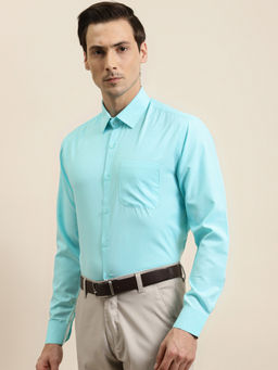 SOJANYA - Cotton Turquoise Blue Formal Classic Shirt