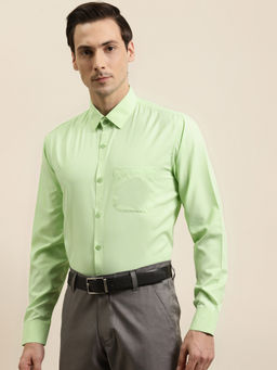 SOJANYA - Cotton Lime Green Formal Classic Shirt