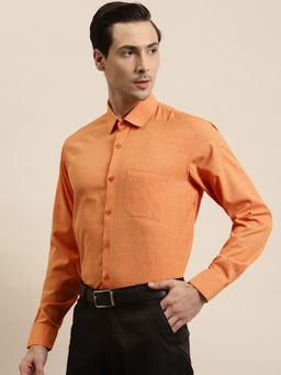 SOJANYA - Cotton Orange Formal Classic Shirt