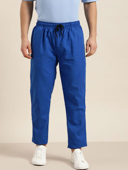SOJANYA - Cotton Royal Blue Solid Track Pant