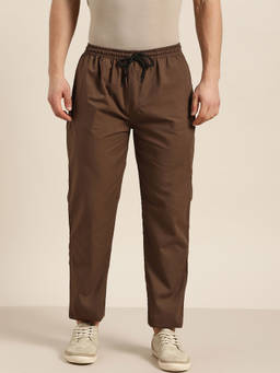 SOJANYA - Cotton Brown Solid Track Pant