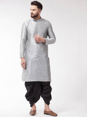 Sojanya (Since 1958 Dupion Silk Dhoti Kurta Set Para Hombre