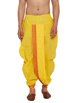 Buy SOJANYA Stitched Yellow Men Dhoti 