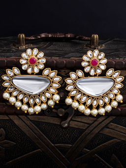 Sukkhi - Adorable Kundan Gold Plated Pearl Dangle Earring