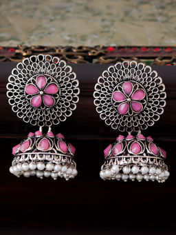 Sukkhi - Purple Exclusive Oxidised Pearl Jhumki Earring