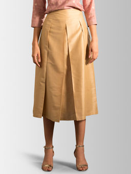 FABLE STREET - Beige Solid Skirt