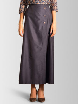 FABLE STREET - Navy Blue Solid Skirt