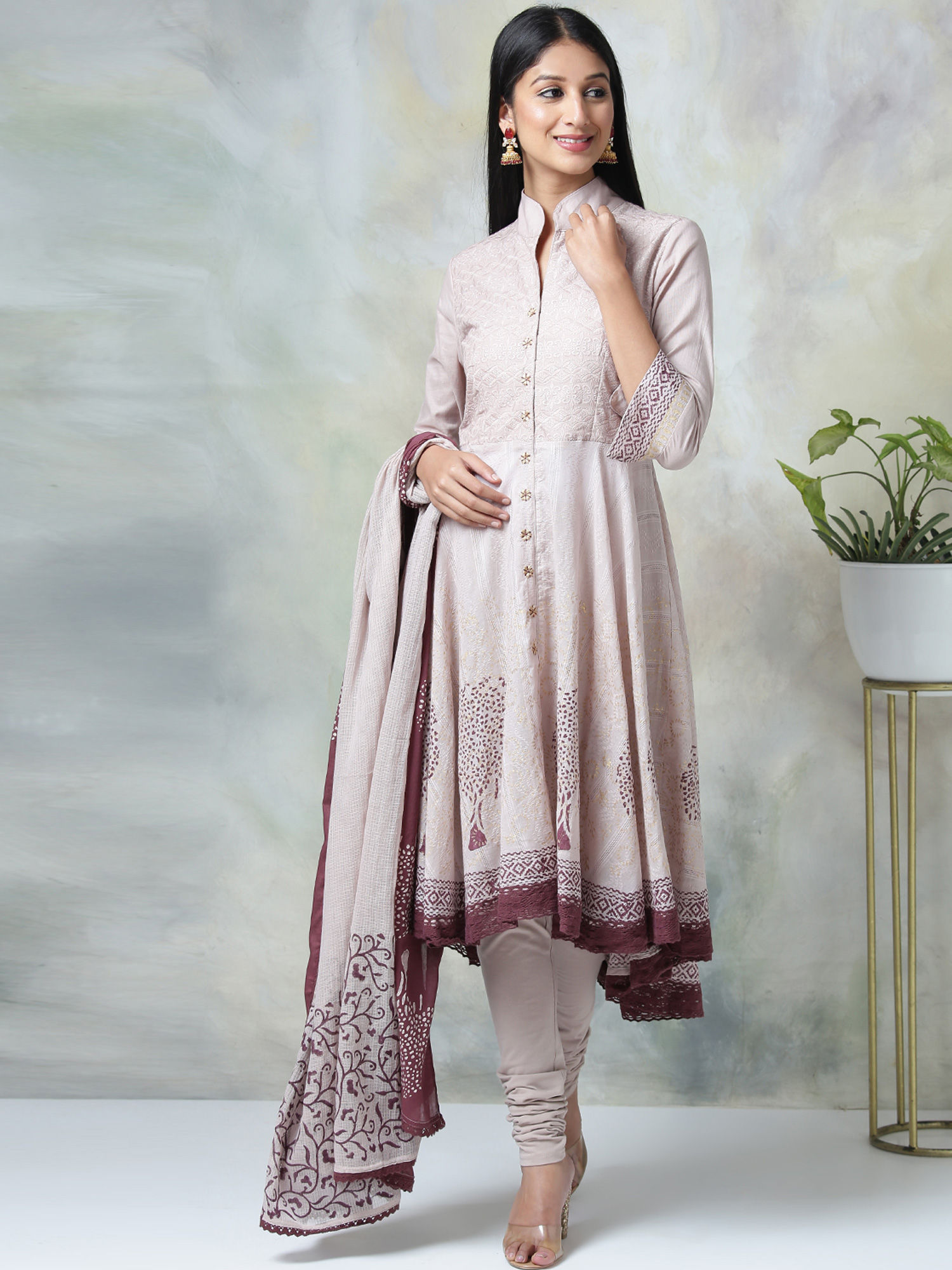Biba Light Purple Printed Kurta 