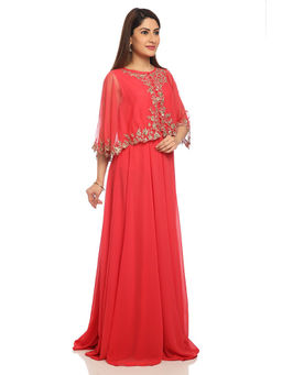 Biba - Red Solid Party Gown