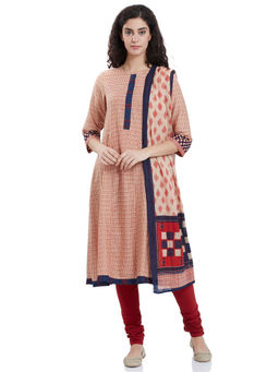 Biba - Red Checks Kurta & Churidar With Dupatta (Set of 3)