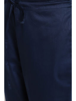 Biba - Blue Embroidered Front Open Kurta With Pants & Dupatta (Set of 3)