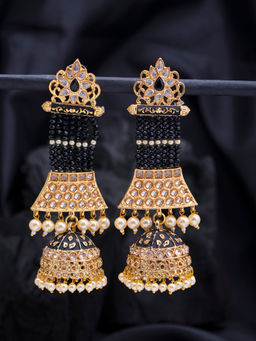 Sukkhi - Exotic Pearl Gold Plated Kundan Meenakari Jhumki Earring for Women (SKR85740)