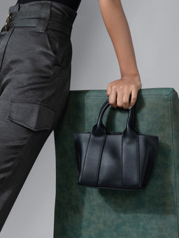 Twenty Dresses by Nykaa Fashion - Black In Perfect Style Satchel Bag With Pouch (Set of 2)