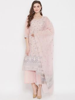 Safaa - Organic Cotton Woven Design Women Unstitched Dress Material (Set of 3)