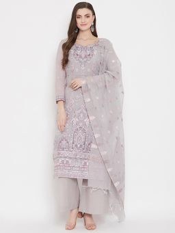 Safaa - Organic Cotton Woven Design Women Unstitched Dress Material (Set of 3)